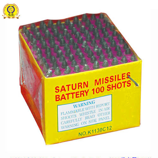 K1130 12 12 16 25 50 100 shots 1.4G un0336 saturn missiles battery fireworks with burst effect