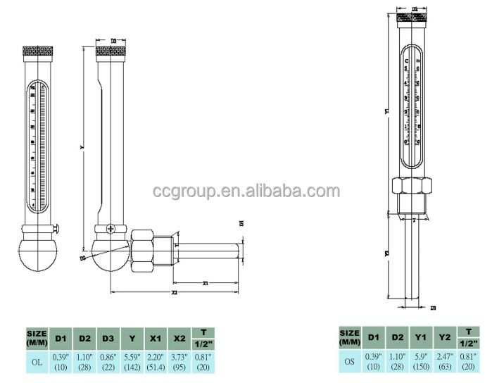 CYLINDER TYPE PLATED BRASS CASE GLASS TUBE ROUND THERMOMETER