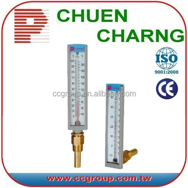 CYLINDER TYPE PLATED BRASS CASE GLASS TUBE ROUND THERMOMETER