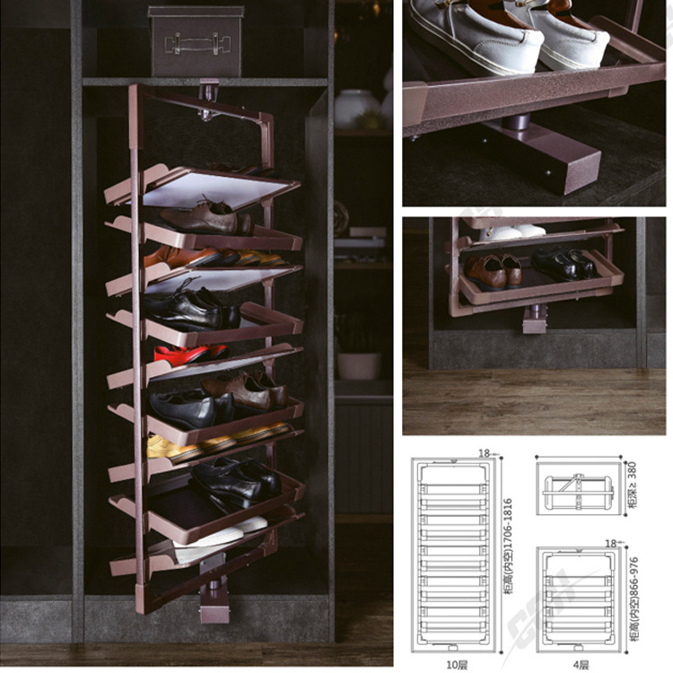 Wardrobe Rotating Shoe Rack Built in wardrobe shoe storage Cabinet 360 degree rotatable shoes rack