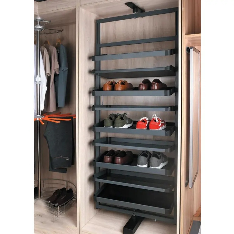 Wardrobe Rotating Shoe Rack Built in wardrobe shoe storage Cabinet 360 degree rotatable shoes rack