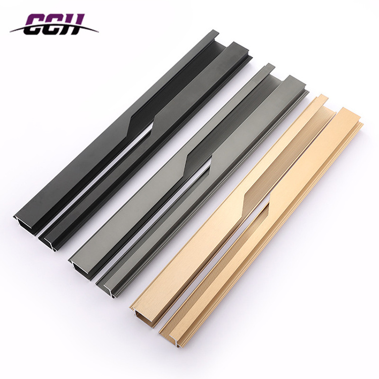 CCH Aluminum Kitchen Cabinet Short long handles Hidden aluminum handle Embedded cabinet door handles luxury For Drawer Window