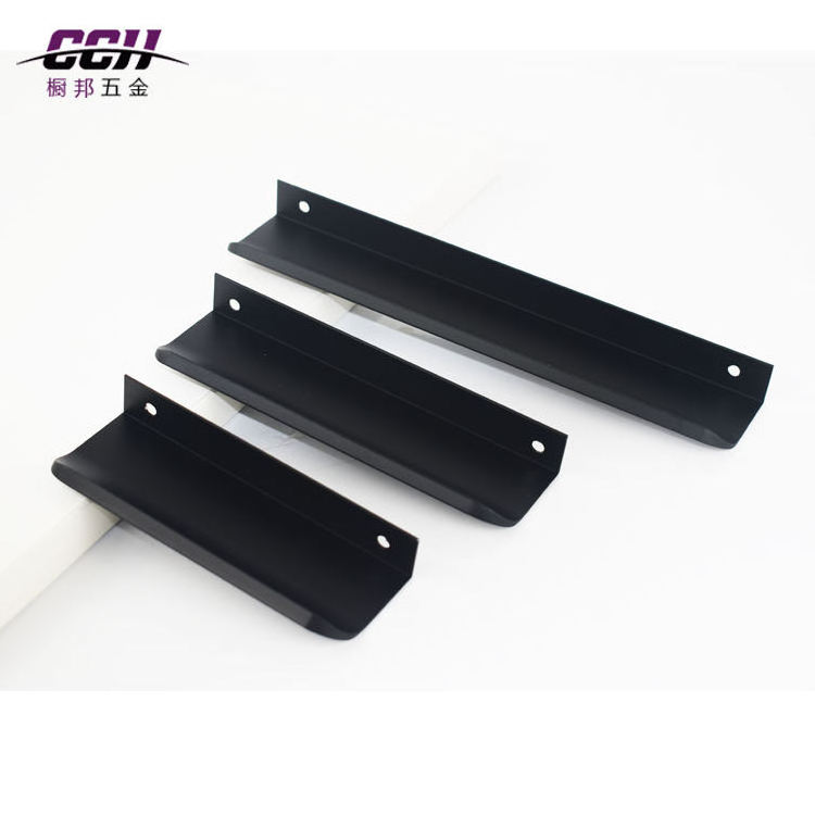 CCH Modern Matt Black Aluminium Kitchen Cabinet Door Knobs Pull Handle Cabinet Pulls And Knobs