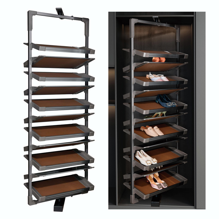 Luxury 360 Rotating Shoes Rack For Wardrobe Storage Modern Shoe Holder Closet Revolving Shoe Rack Wardrobe Accessories