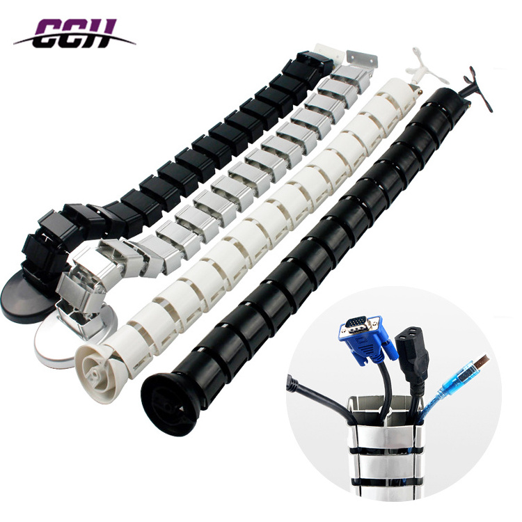 Line pipe snake shape tube office desk wire collection pipe cable organizer ABS plastic wire cable management