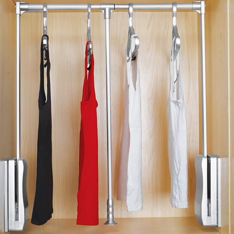 Wardrobe Lifter for clothes Hanging Pull Down Clothes Hanger Soft close wardrobe lift closet rod