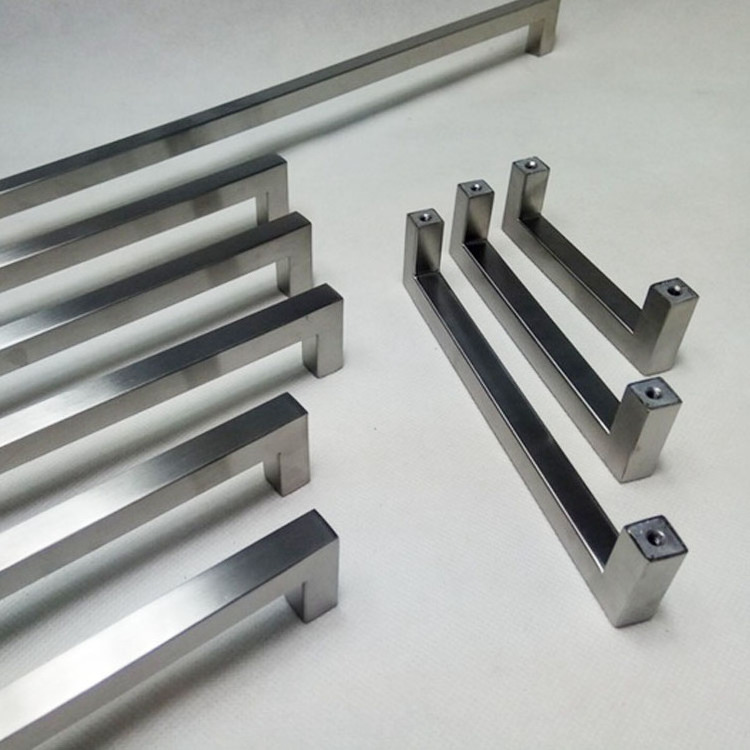 Stainless steel Furniture push pull door handles and knobs stainless steel door handle Kitchen square Handles for Cabinet