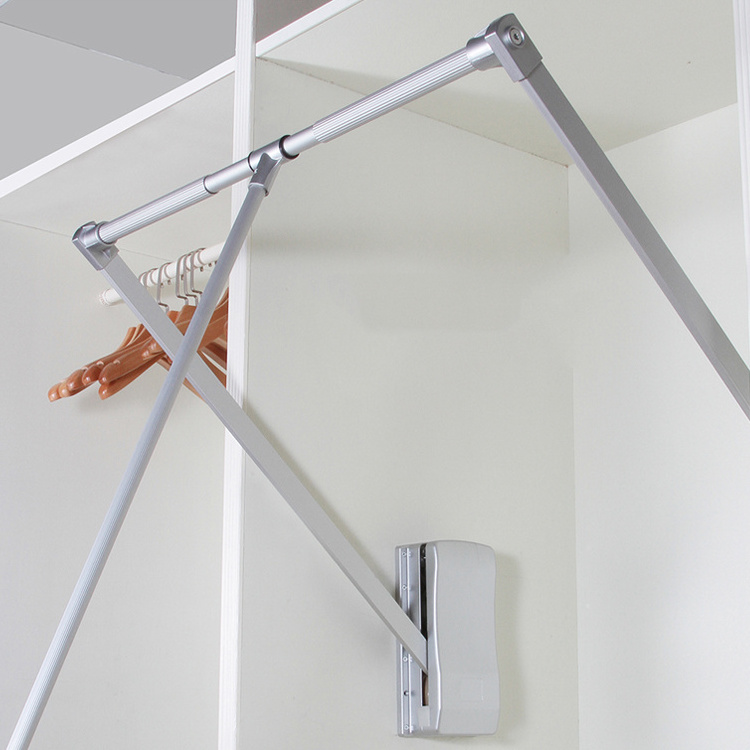 Wardrobe Lifter for clothes Hanging Pull Down Clothes Hanger Soft close wardrobe lift closet rod