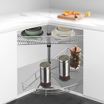 Revolving Rotating Pull Out Drawer Wire Storage Basket Kitchen Cabinet Corner Wire Basket 270 Degree