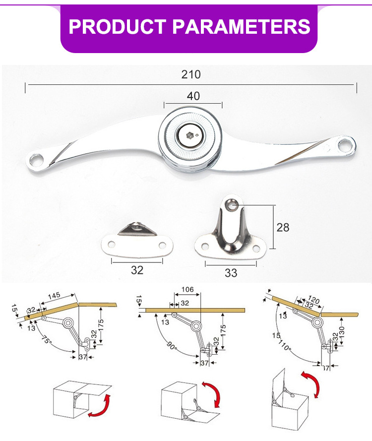 Cabinet Flap Stay Lift System hydraulic lid stay Cabinet Door Support Lid for furniture