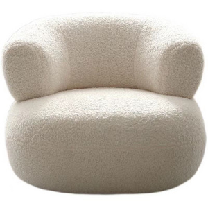 Nordic design simple living room creative U-shaped sofa balcony bedroom small white casual lamb velvet single sofa chair