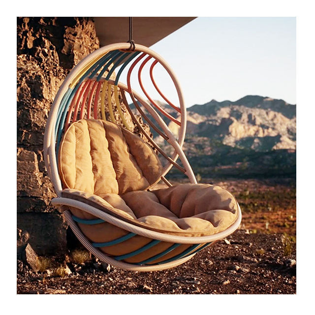 Modern Outdoor hanging basket rattan chair European single swing home indoor balcony lazy bird's nest cradle Hanging Swing Chair