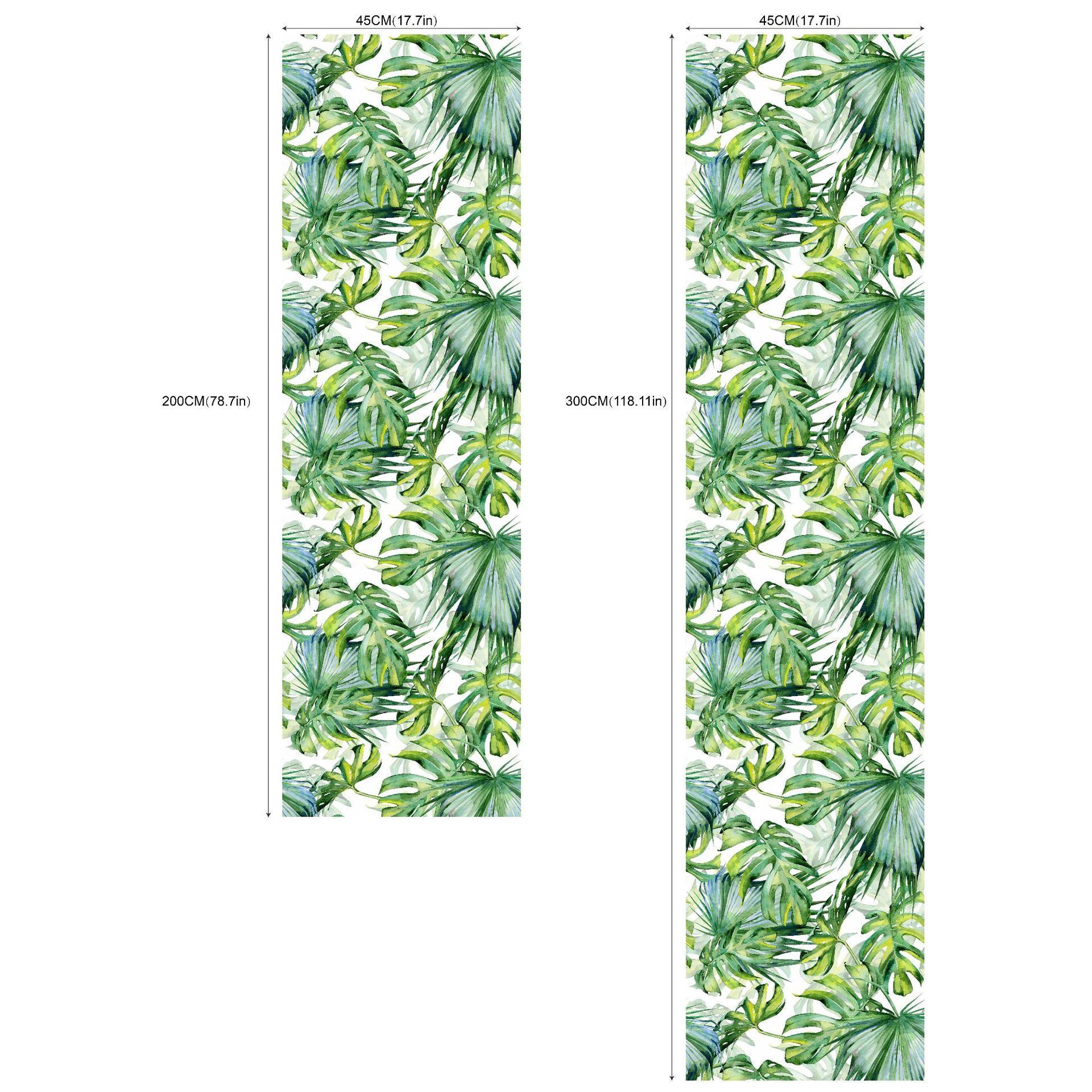 Watercolor tropical palm leaf seamless wallpaper cross-border hot selling living room bedroom wall glue-free renovation