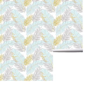 Simple Golden palm leaf seamless wallpaper home self-adhesive removable wall sticker living room bedroom wall decoration RW013