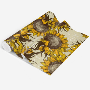 Vintage Van Gogh Sunflower PVC Mural Self-Adhesive Watercolor Floral Wallpaper for Nursery Bedroom Household Entertainment Use