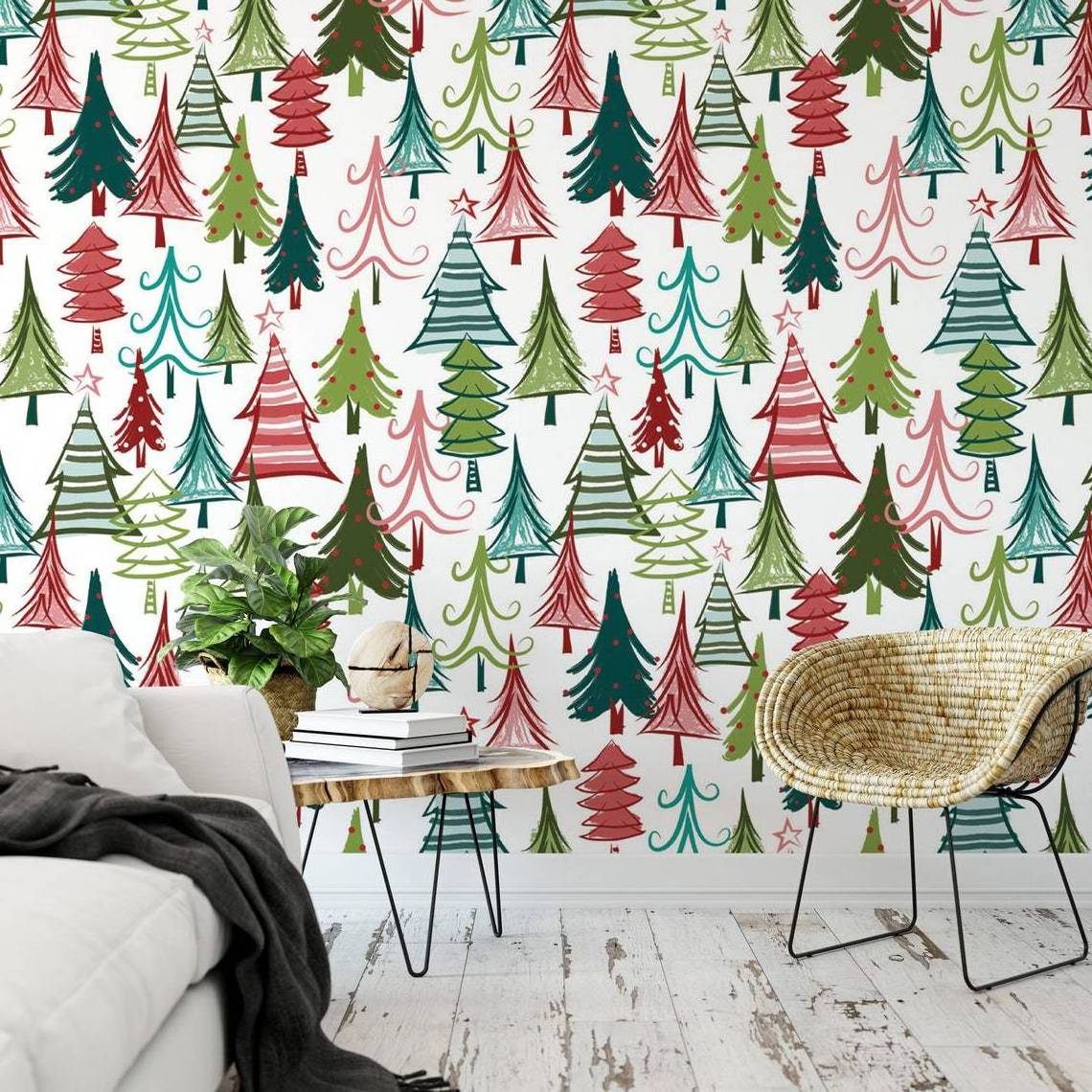 Foreign trade Christmas self-adhesive wallpaper wallpaper removable wallpaper living room renovation wall sticker CRW001-020