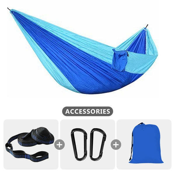 Single person anti roll camping hammock outdoor swing Portable Ultralight hammock outdoor camping parachute cloth Rope hammock