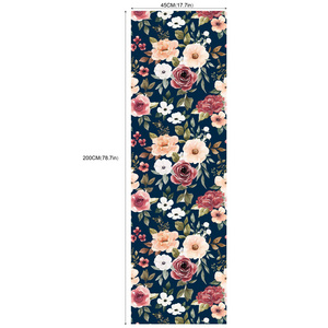 Watercolor floral navy blue beige cream wind detachable temporary wallpaper floral wall decoration self-adhesive wallpaper