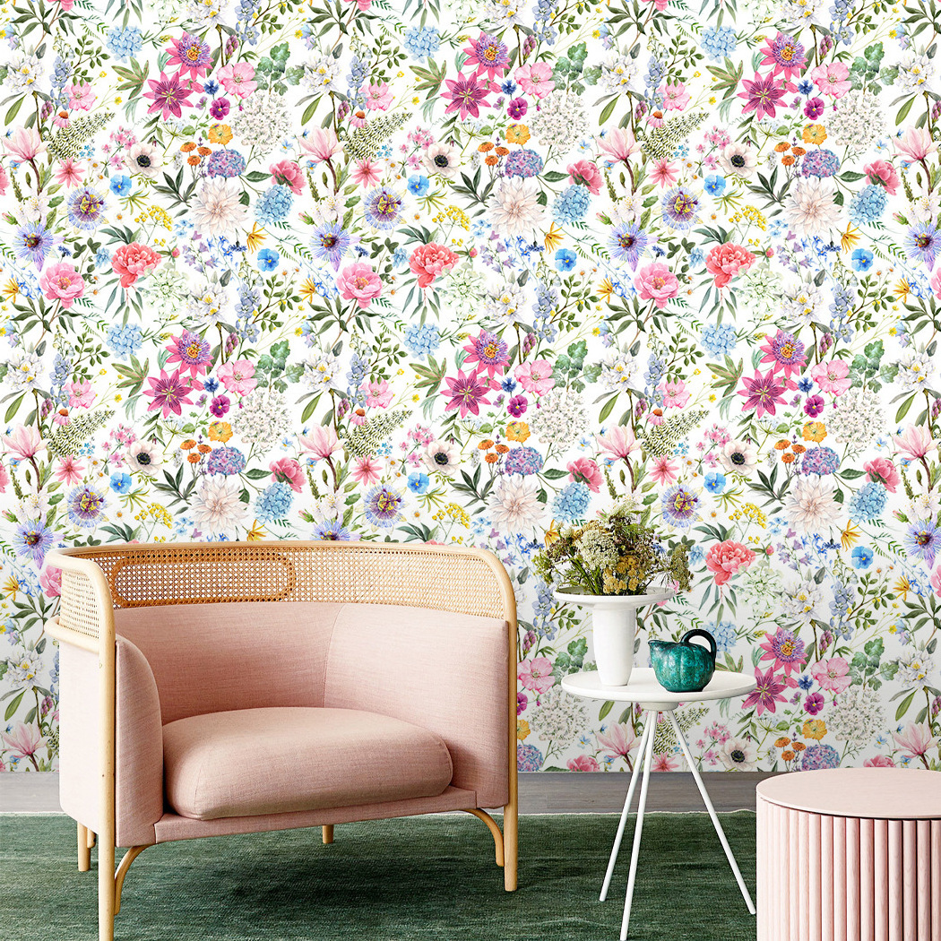 New product hand painted fan-shaped waterproof moisture-proof decorative background wall PVC wholesale self-adhesive wallpaper