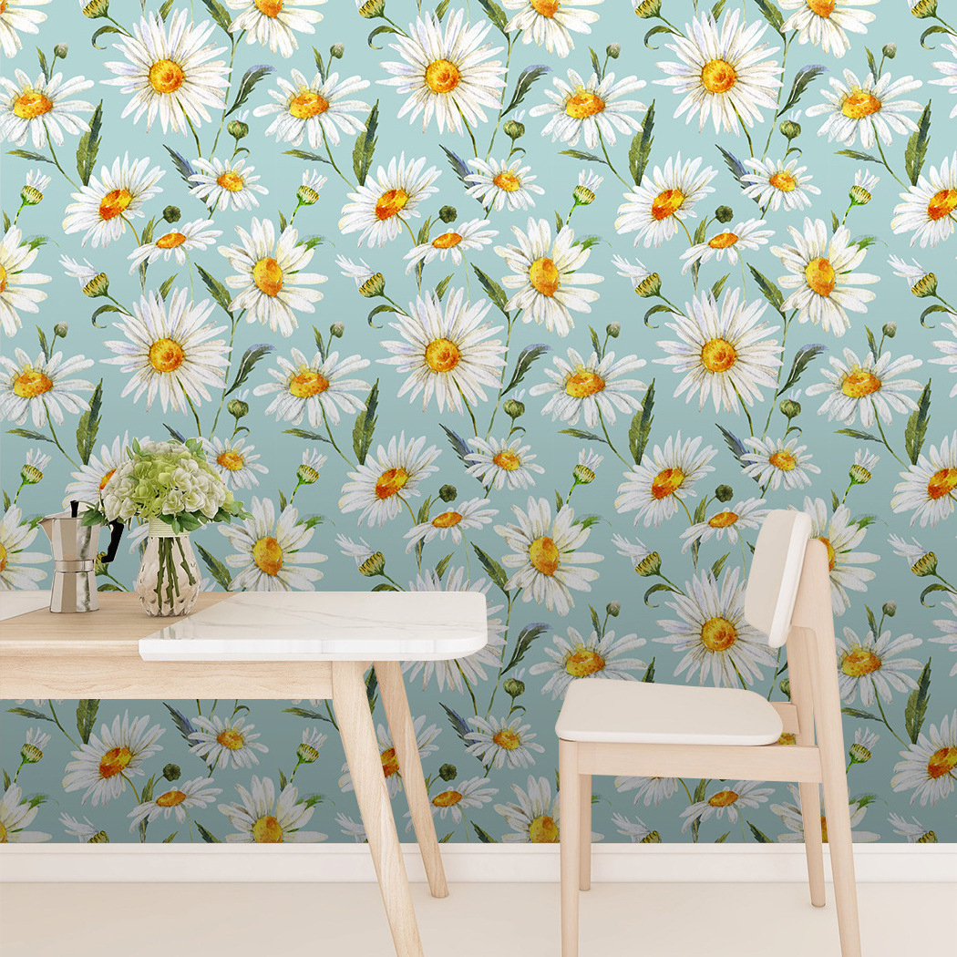 Fresh green plant flower and leaf lemon self-adhesive wallpaper wallpaper bedroom hotel decoration wallpaper