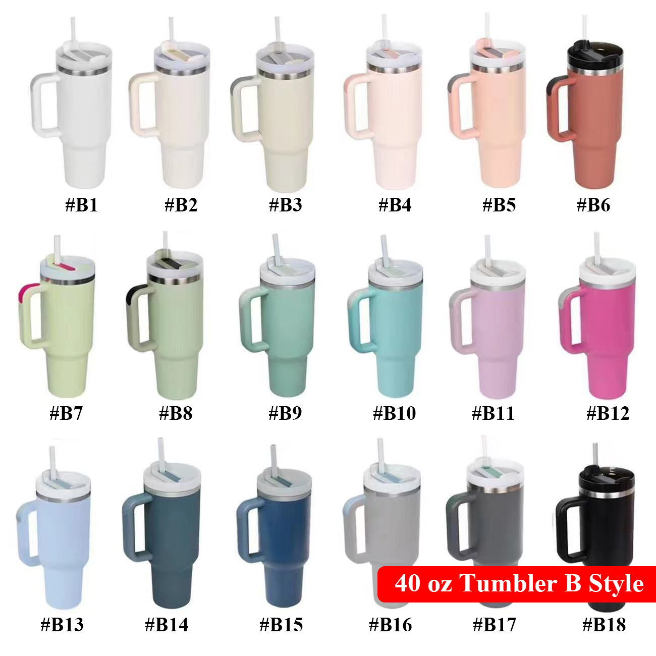 Hot Sale Mug tumbler 40oz tumbler with handle Custom Stainless Steel Reusable Vacuum Tumbler In Stock Stanleys Quencher