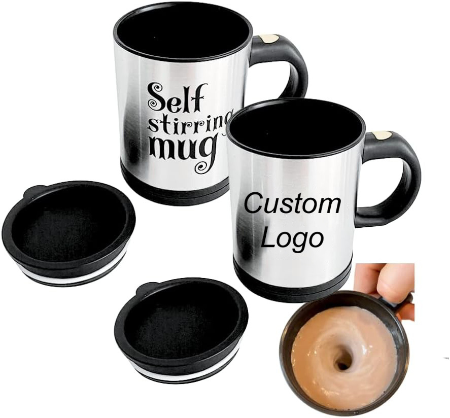 Custom Logo Electric Auto Self Stirring Mug Coffee 304 Mixing Cup Self Stirring Coffee Mug Coffee Cup For Office