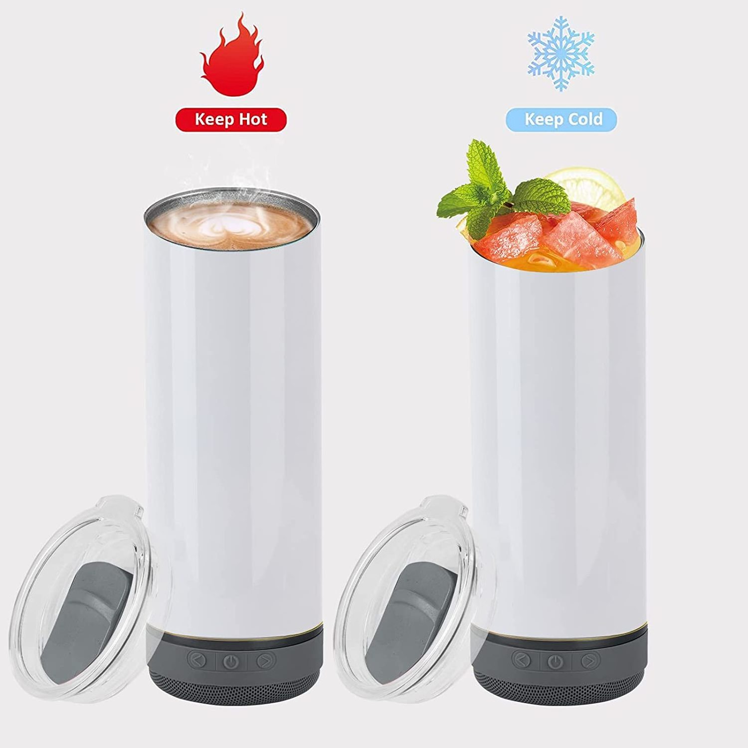 New Arrival Sublimation blank vacuum insulated 20oz Straight display Smart Music speaker tumbler for Heat Press US Warehouse