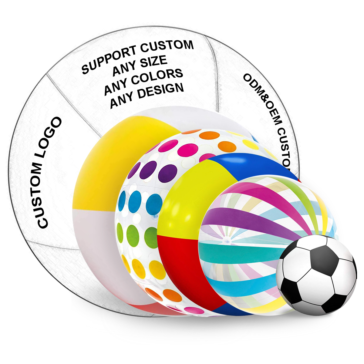 Wholesale Small Big Giant Beach Ball Aerate Various Size Color Inflatable PVC Beach Ball Custom Logo Brand For Promotional Gift