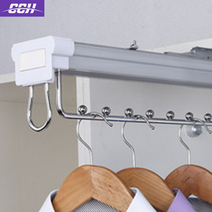 Top mounted Clothes Hanger pants hanging rack pull out sliding basket Wardrobe closet fitting