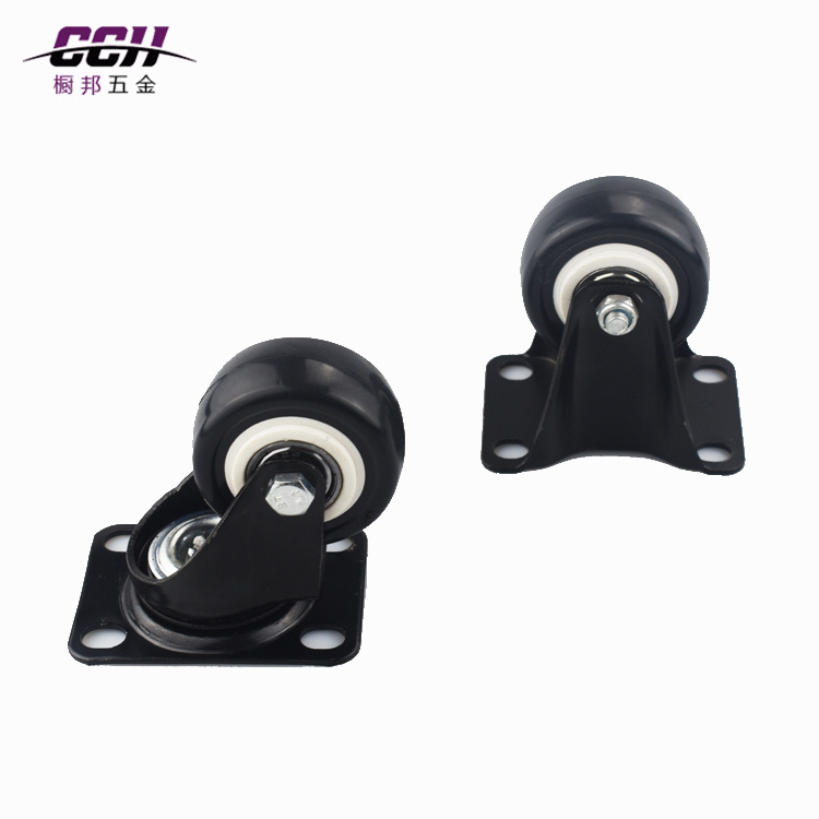 Wholesale PU Swivel locking Caster Wheels Universal Custom Steel Bracket Caster Office chair Casters Suitcase Heavy Duty Castor