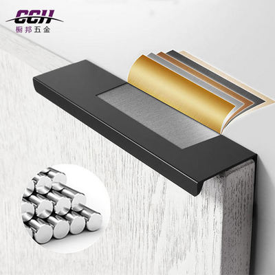 CCH Aluminum Metal Drawer Edge Pull Handles Concealed Long Profile Furniture kitchen Cabinet Handles