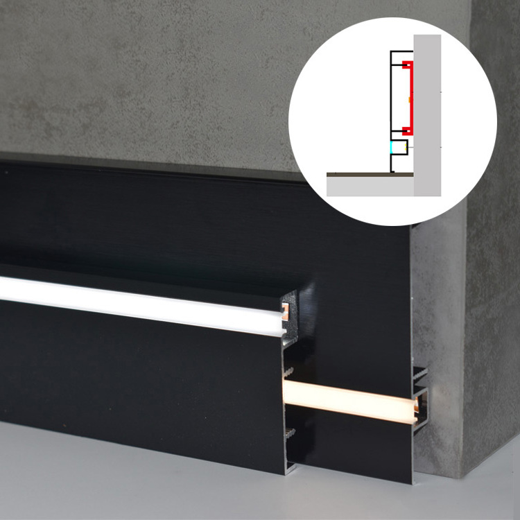 Led Floor Skirting Light Board Wall Skirting Board For Home Use LED Aluminum Profile For Kitchen Baseboard