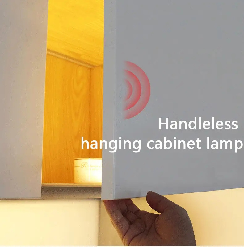 LED Gola Handle Aluminum profile handle Embedded Cabinet Door Pull Handle with LED Light Under Cabinet Lighting