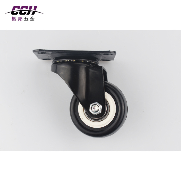 Wholesale PU Swivel locking Caster Wheels Universal Custom Steel Bracket Caster Office chair Casters Suitcase Heavy Duty Castor