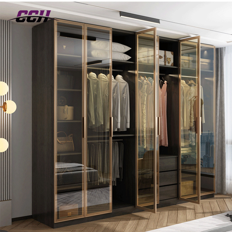 Aluminum Profile Wardrobe Closet Glass door Frame Aluminum Glass Door and Window Frame