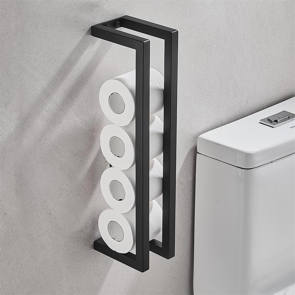 Wall mounted towel bar Stainless steel Matt black Bathroom accessories  toilet paper holder