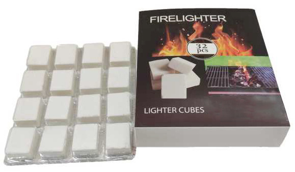 Outdoor White Wood Fiber Firelighter Blocks Natural Charcoal for BBQ Grill Fireplace Camping Fire Starter