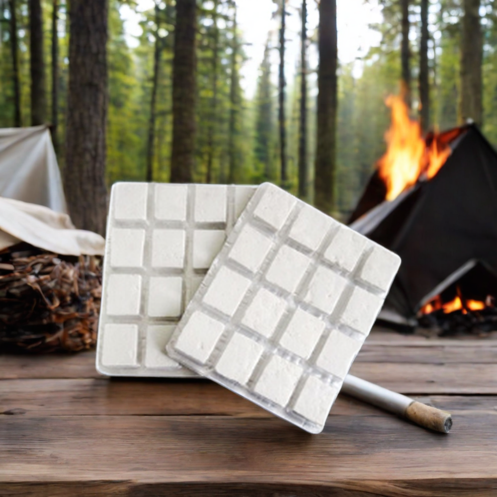 Quickstart White Firelighter Cubes Solid Fuel for Outdoor Camping BBQ Fireplace Stove & Grill-Weighted for Hiking Usage