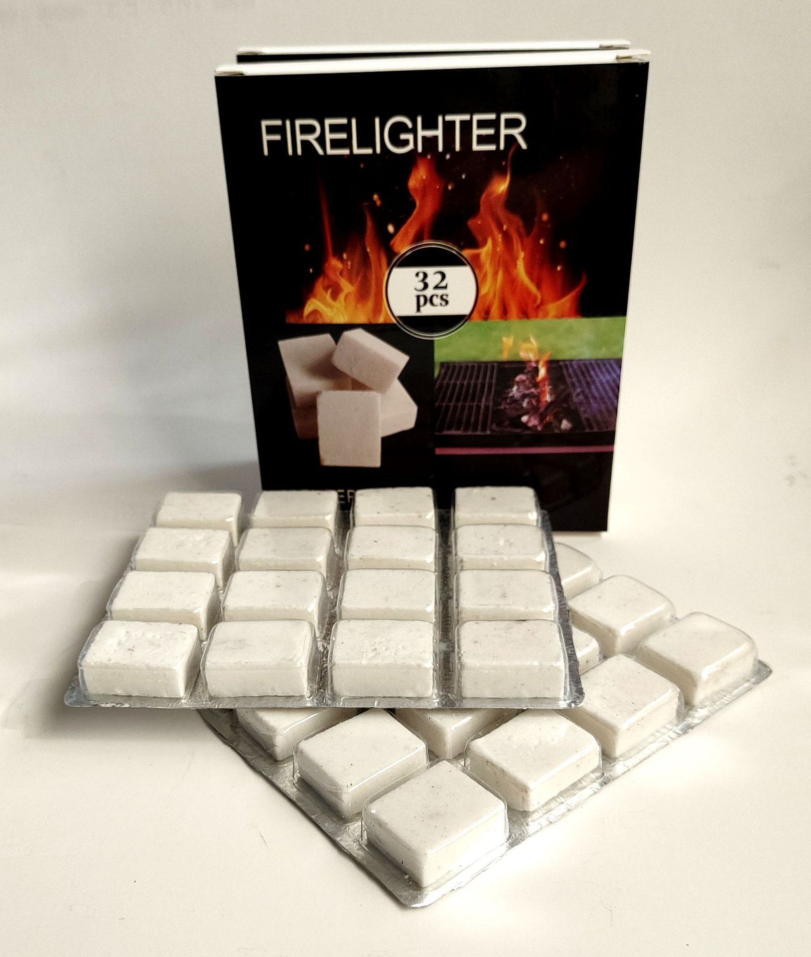 White Portable Solid Fuel Lighting Accessory Charcoal Firelighter Outdoor Activities-Camping BBQ Hiking Wood Cooking Grill