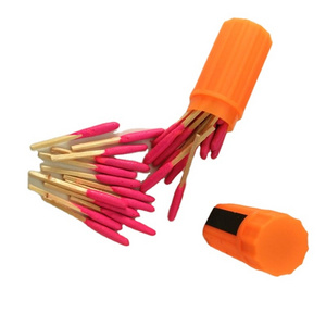 50mm Length Windproof Survival Wooden Matches Outdoor Camping Hiking Colorful Pink Red Match Head Stick Glass Safety Candle