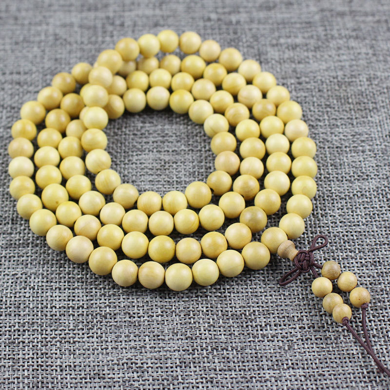 Wholesale Natural Boxwood Wood Beads Bracelets 8mm108 Mala Buddha Rosary Beads Friendship Unisex Bracelet Jewelry