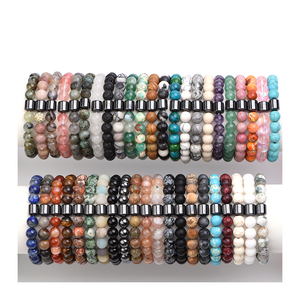 Wholesale Natural Stone Quartz Crystal Beads Bracelets 8mm Agate Beads Handmade Gemstone Bracelets for Women and Men