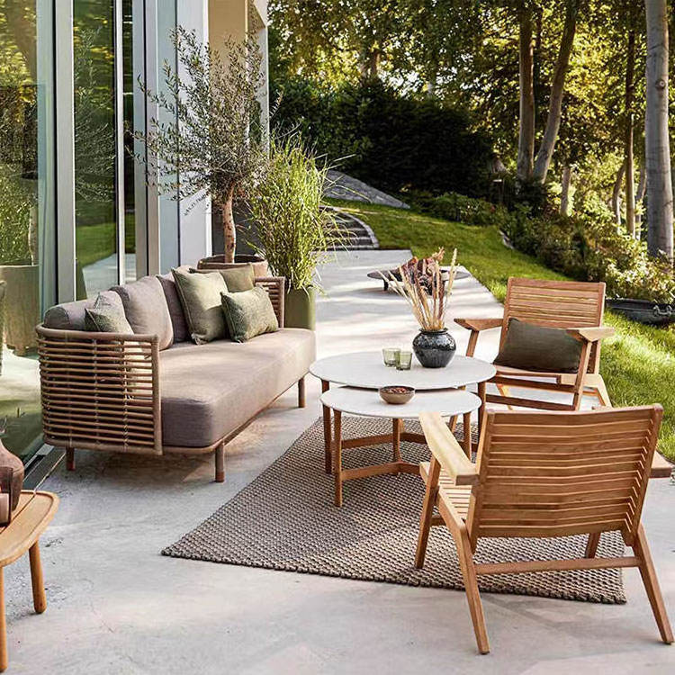 Luxury Garden Rattan Sofa Set Hotel Patio Furniture Terrace Wicker Sofa Set Outdoor Furniture