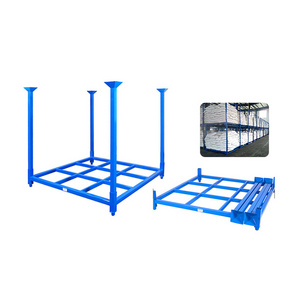 Portable Detachable Metal Stacking Shelves Square Pallet Storage Rack Tire Rack Supermarket Shelves