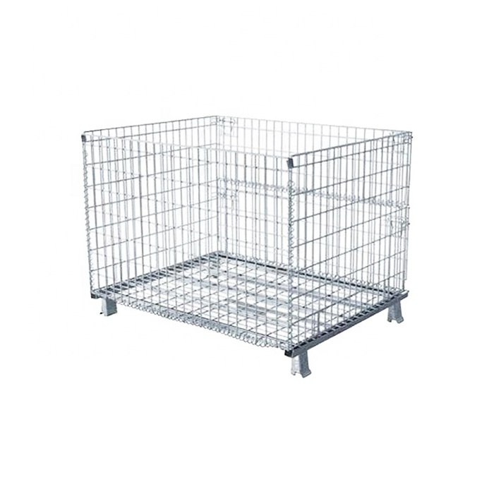 Cage Wire Mesh Warehouse Storage Bin Metal Basket