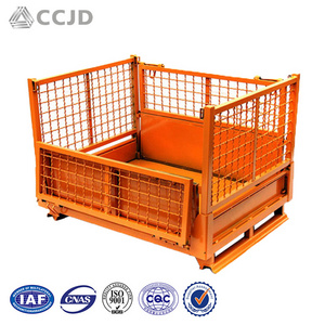 Industrial Box Pallet Foldable Stackable Steel Metal Storage Crates