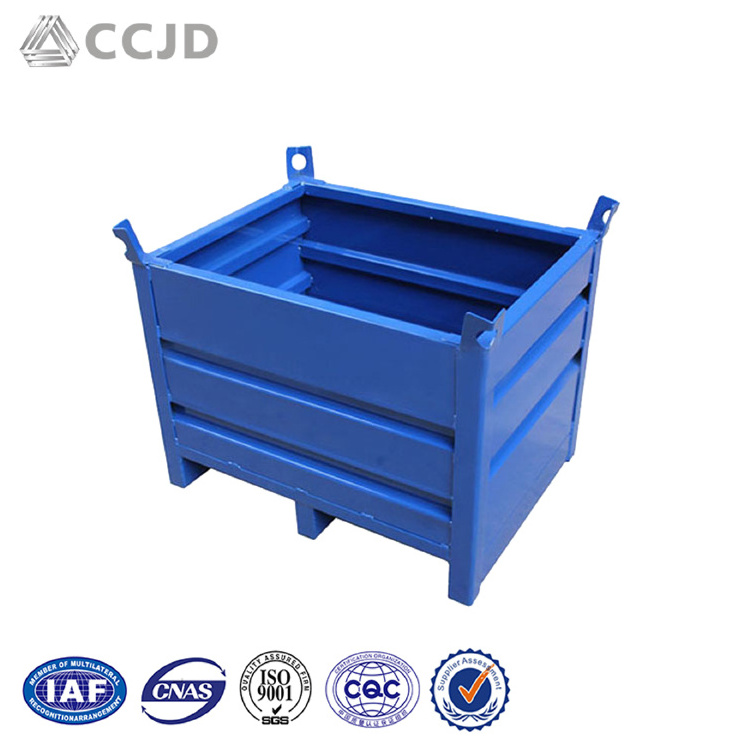 Industrial Box Pallet Foldable Stackable Steel Metal Storage Crates