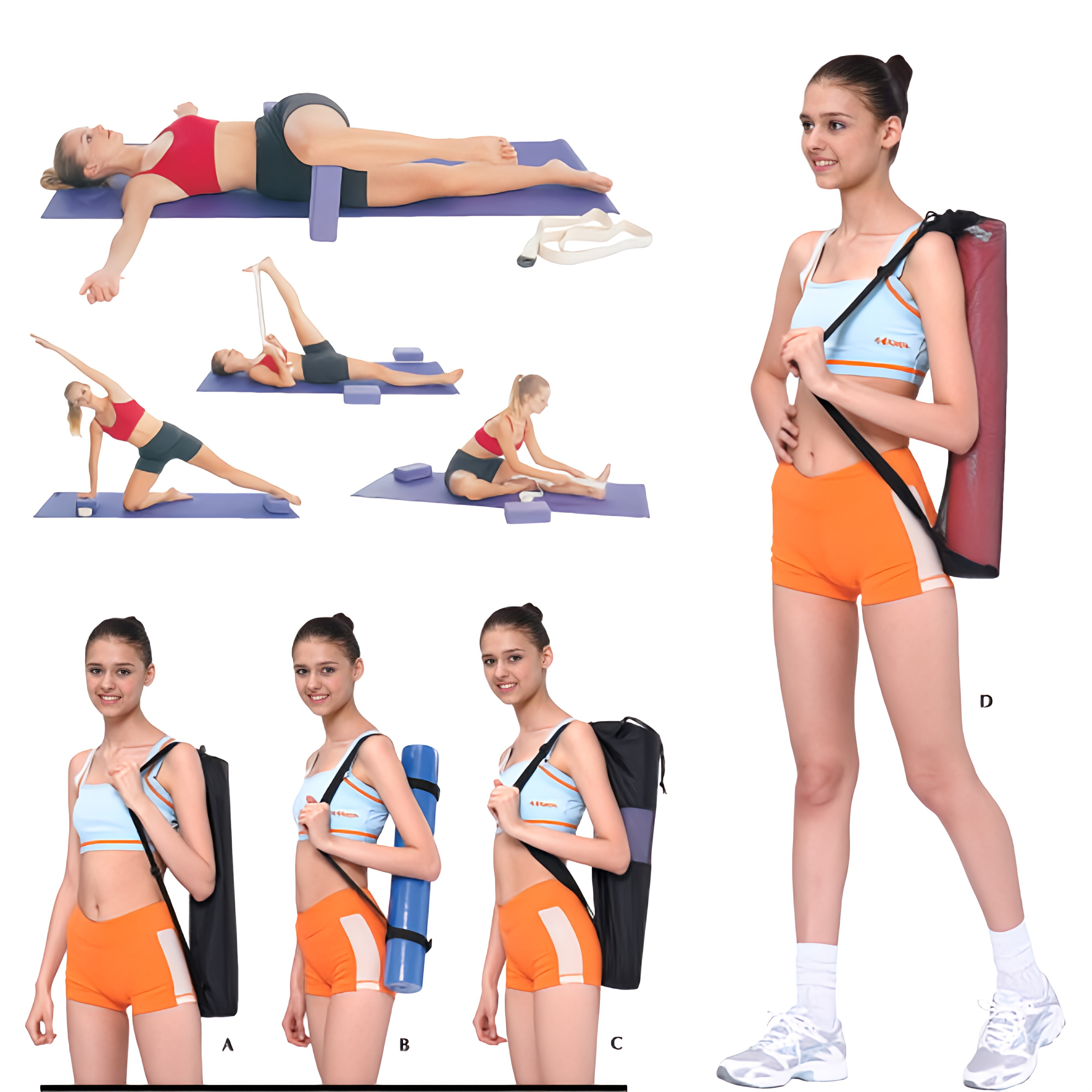 Taiwan Quality Adjustable Carry Strap Eco Friendly Non Slip PVC Pilates Yoga Mat