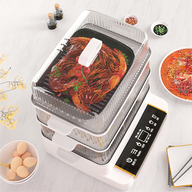 2023 Multi-Purpose 3 Layer Kitchen Digital Smart Warmer Cooker Kitchen Appliance Egg Dim Sum Dumpling Electric Food Steamer