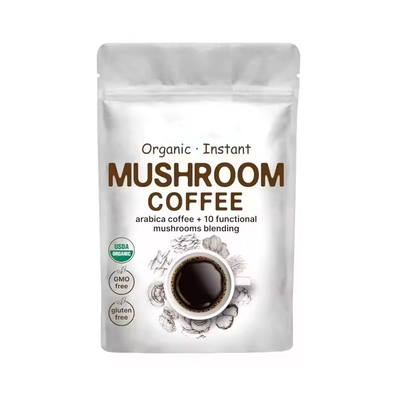 Hot Sale Wholesale and customized Label OEM Mushroom Coffee 7 in1 Blend Powder Privita Label Coffee Mushroom Coffee Powder